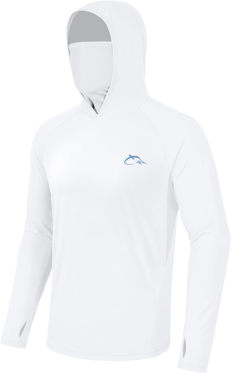 FISHEAL Men’s UPF 50+ Sun Protection Fishing Hoodie, Long Sleeve UV Shirts with Mask, Quick Dry Hooded for Outdoor Beach
