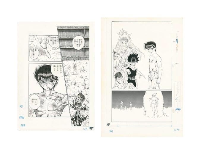 冨樫義博展　複製原稿6枚セット　ハンターハンター、幽遊白書 Amazon.co.jp: 冨樫義博展 複製原稿セット 売り ハンター