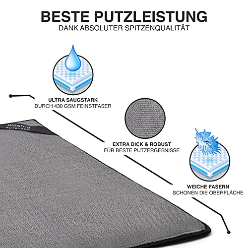 Microfasertuch washly Putztücher Oeko-TEX 30 x 30 cm, 4 graue