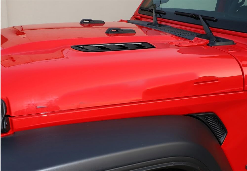 2PCS ABS Car Exterior Engine Hood Vents Outlet Cover Trim Fit forJee-p Wrangler JL JT Gladiator 2018 2019 2020 2021 2022 2023 2024 2025 2026 (Black)