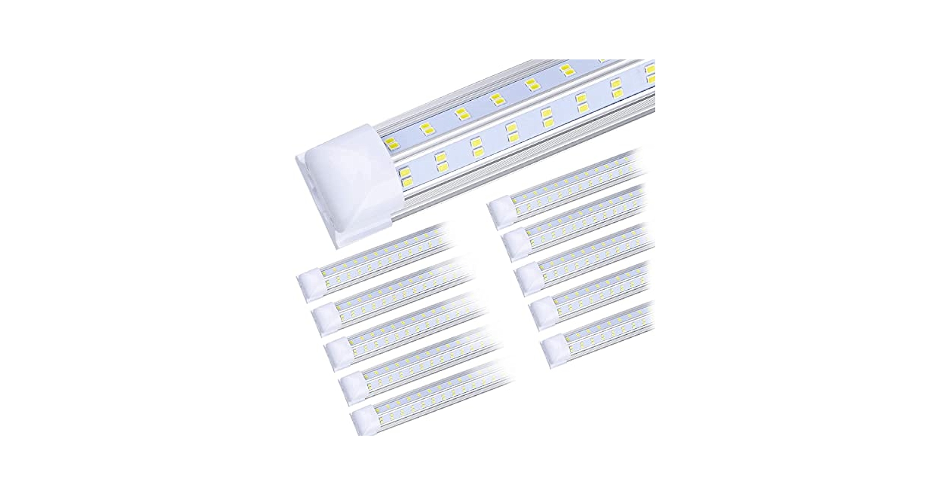 10-Pack) 8ft LED Shop Light Fixture, 120W 19000LM 6000K