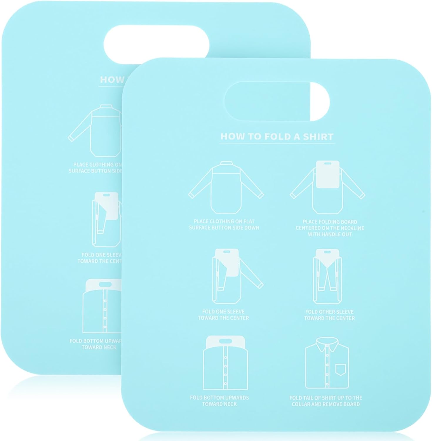 2Pcs Shirt Folding Board PP Portable Foldable Clothes Organizer