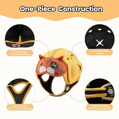 Image of Mambobaby Baby Head Protector Baby Helmet for Crawling Walking- Extra-Thick Deep Forehead Padding, Toddler Helmet 6-24 Months, Infant Safety, Ultra-Light Soft Desig-Pirate Cat