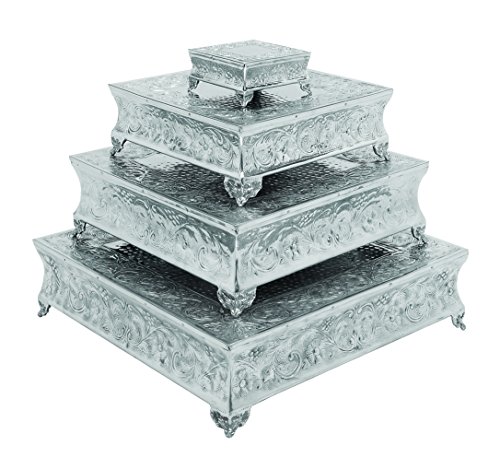 Deco 79 Aluminum Cake Stand for Stylish Host, Set of 4