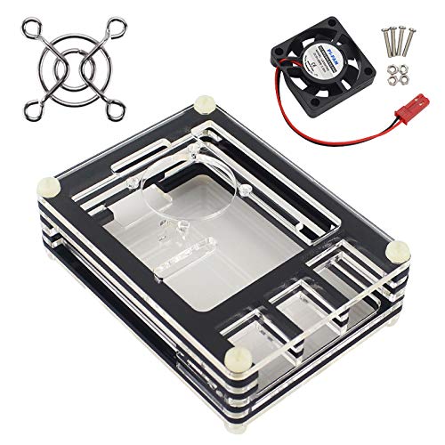 Digitalkey Obudowa do Raspberry Pi 4 akrylowa z wentylatorem chłodzącym i radiatorami