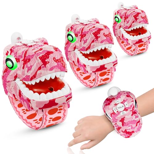 Image of Dinosaur Walkie Talkies for Kids 3 Pack, Wrist Walkie Talkie Watch Toys for Boys Girls Age 3-12, T-Rex Dino Toys Long Range Outdoor Camping Gear, Birthday Gifts Christmas Stocking Stuffers