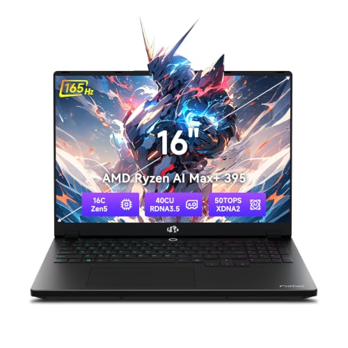 Image of NIMO 2026 New AI PC Laptop, AMD Ryzen AI Max+ 395(16-Core, up to 5.1GHz) 128GB LPDDR5x 8TB SSD Radeon 8060S Graphics (40 CUs) 126 Tops AI Performance 230W DC 165HZ 99WH Battery for Business & Design
