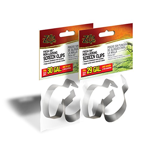 Zilla Reptile Terrarium Fresh Air Screen Non-Locking Clips, 2 Pack, Large #TOP10