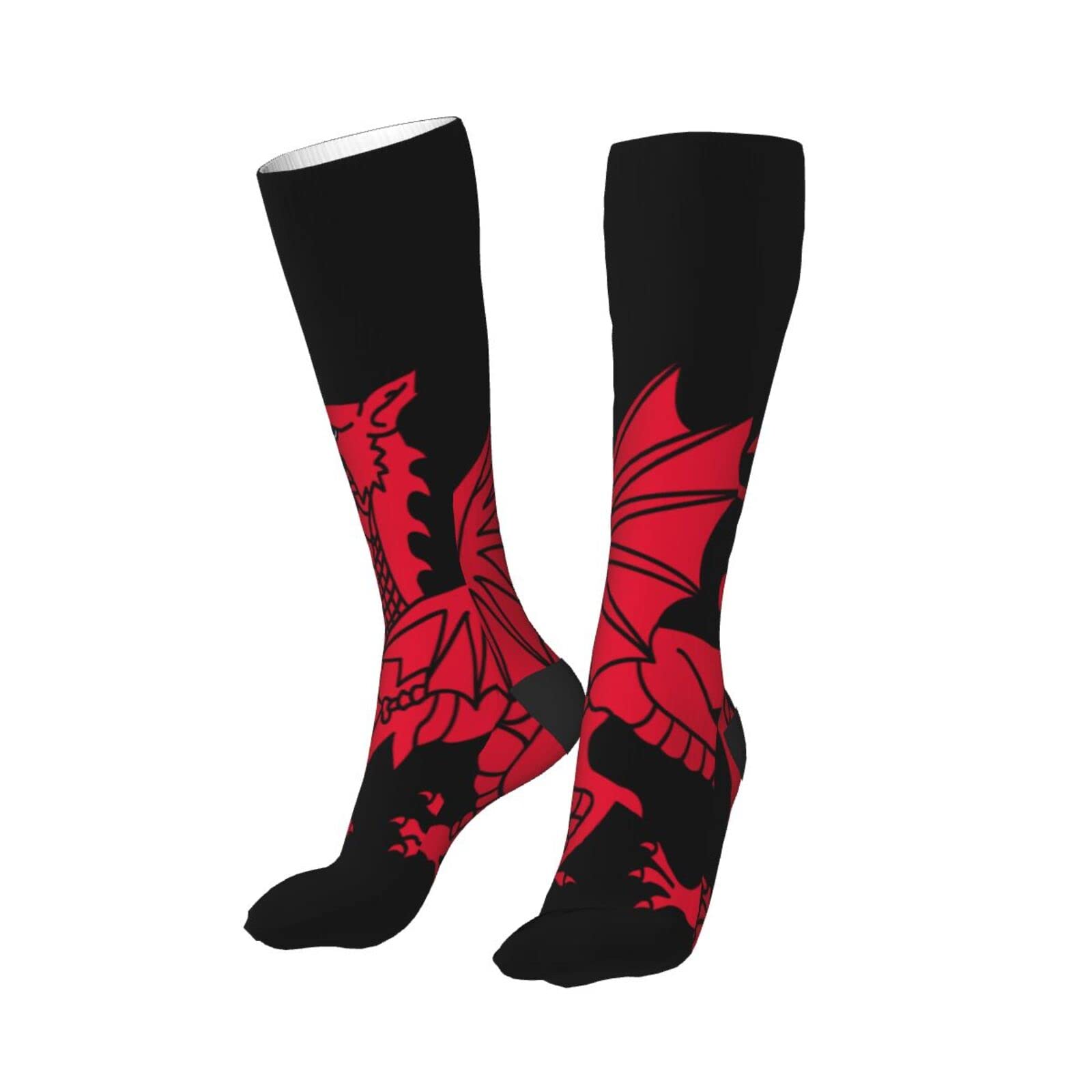 Oudrspo Welsh Dragon Flag Women'S Knee High Socks Long Compression Stockings Thick Soft Dress Socks 20 Inch