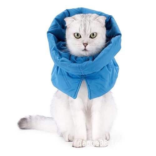 エリザベスカラー 猫用 犬用 軽量 ソフト首ガード 暖かい 快適 調整可能 洗える 可愛い 介護用 皮膚病 傷口保護 傷舐め防止 引っ掻き防止 避妊手術 去勢手術 (ネイビー, S)