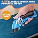 Gugxiom Electric Scissors,Carpet Cutter with 2 Replaceable Blades,Cordless Electric Scissors for Cutting Fabric/Leather/Carpet/Cardb... (1+2 Blade Blue)