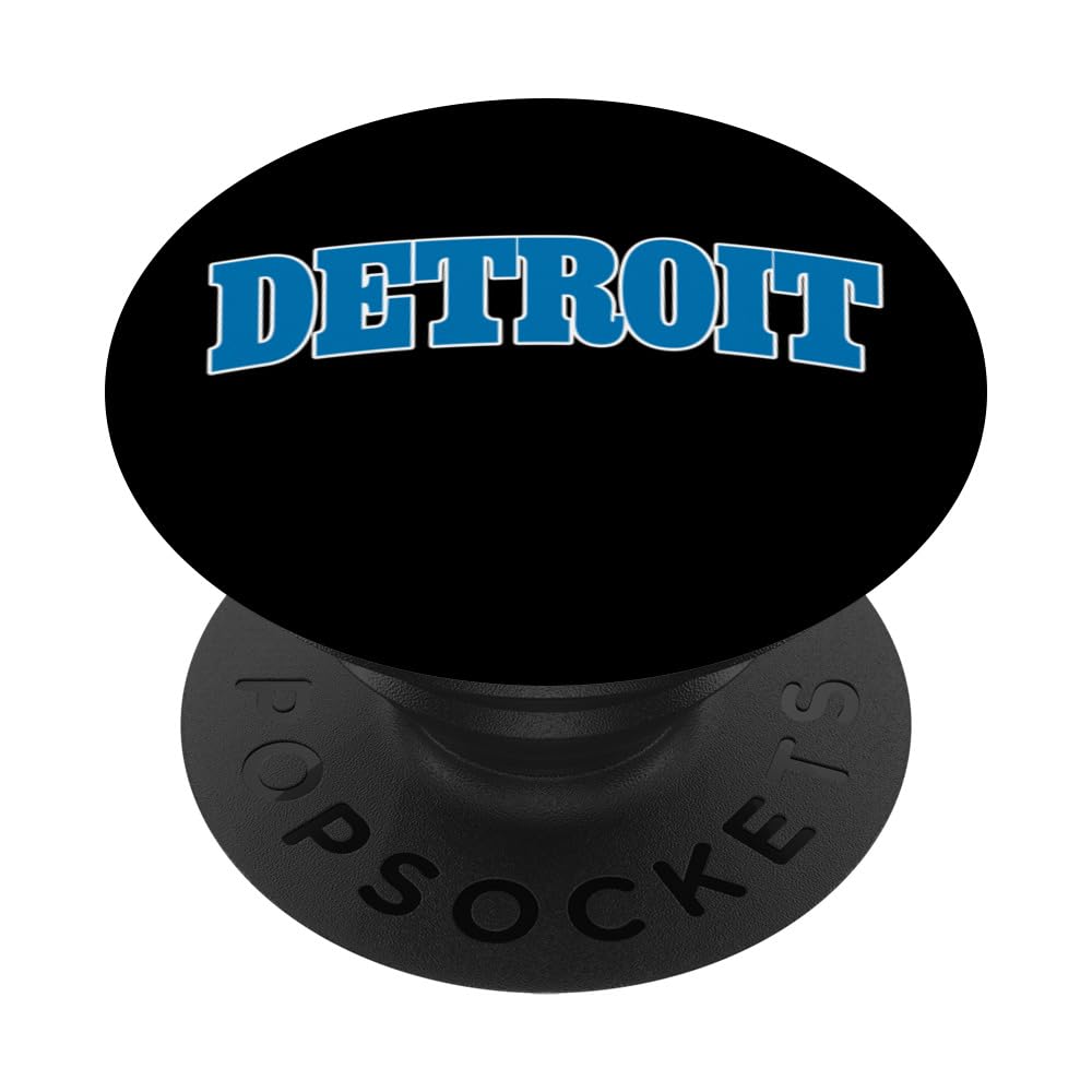 Detroit - Michigan - Throwback Design Print - Classic PopSockets Swappable PopGrip, Black