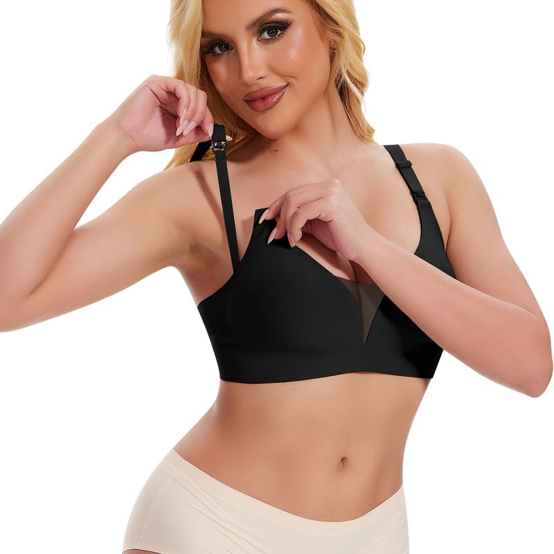 Jiuday Spitzen BH ohne Bügel für Damen Soft Bequemer Nahtloser...