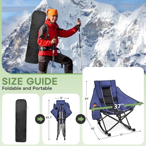 Suteck Silla Mecedora Oversized para Camping, Acolchonada y Resistente para Adultos miniatura 2