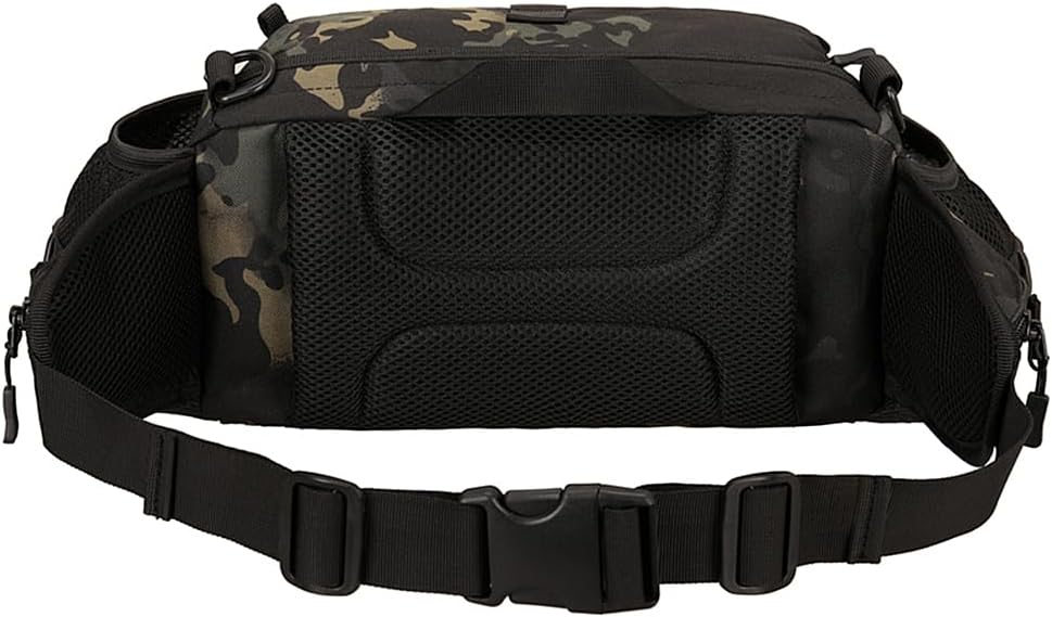 UNISTRENGH Tactical Waist Pack Bag With 2-Water Bottle Pocket Holder Military Fanny Packs Waterproof Hip Belt Bag Pouch for Hunting Trekking Running (Black Scorpion camouflage)