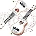 Raimy 17in Ukulele Guitar for Kids - 4 String Mini Learning Instruments Educational Musical Toy for Beginner Toddler Gifts for Age 3 4 5 6 7 8 9 Years Boys Girls Baby Children (White)