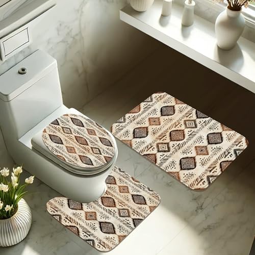 Rideau de douche en polyester anti-éclaboussures aux motifs géométriques d'automne - 6