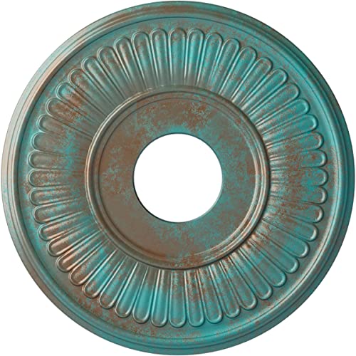 Image of Ekena Millwork Berkshire Ceiling Medallion, Copper Green Patina