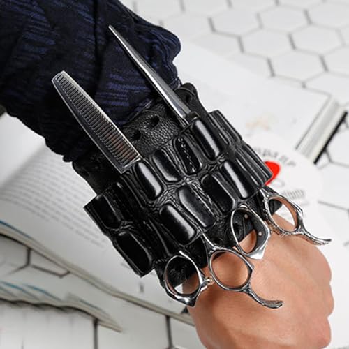Sac de poignet pour ciseaux de coiffeur compact et ultra léger en simili