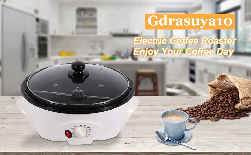 Miniatura 4 de Máquina de café tostado eléctrico de 800 W con control de temperatura, tostadora de granos de café para uso doméstico, máquina automática de tostado