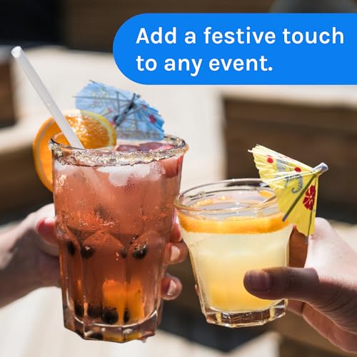 image for 144 Count | KingSeal 4 Inch Umbrella Parasol Cocktail Picks, Cupcake T