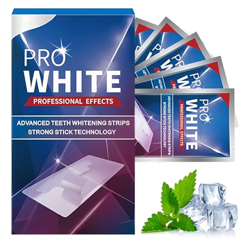56 piezas blanqueamiento dental, kit de cinta blanqueadora dental, Whitening Strips, bandas blanqueadoras de dientes para esmalte, fórmula no sensible elimina las manchas profundas