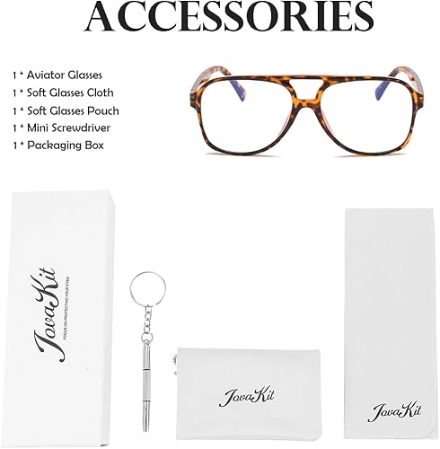 Miniatura 6 de JOVAKIT Gafas de aviador con luz azul para mujeres y hombres, moda retro de los años 70, marco de aviador, gafas de ojo para computadora, antifatiga