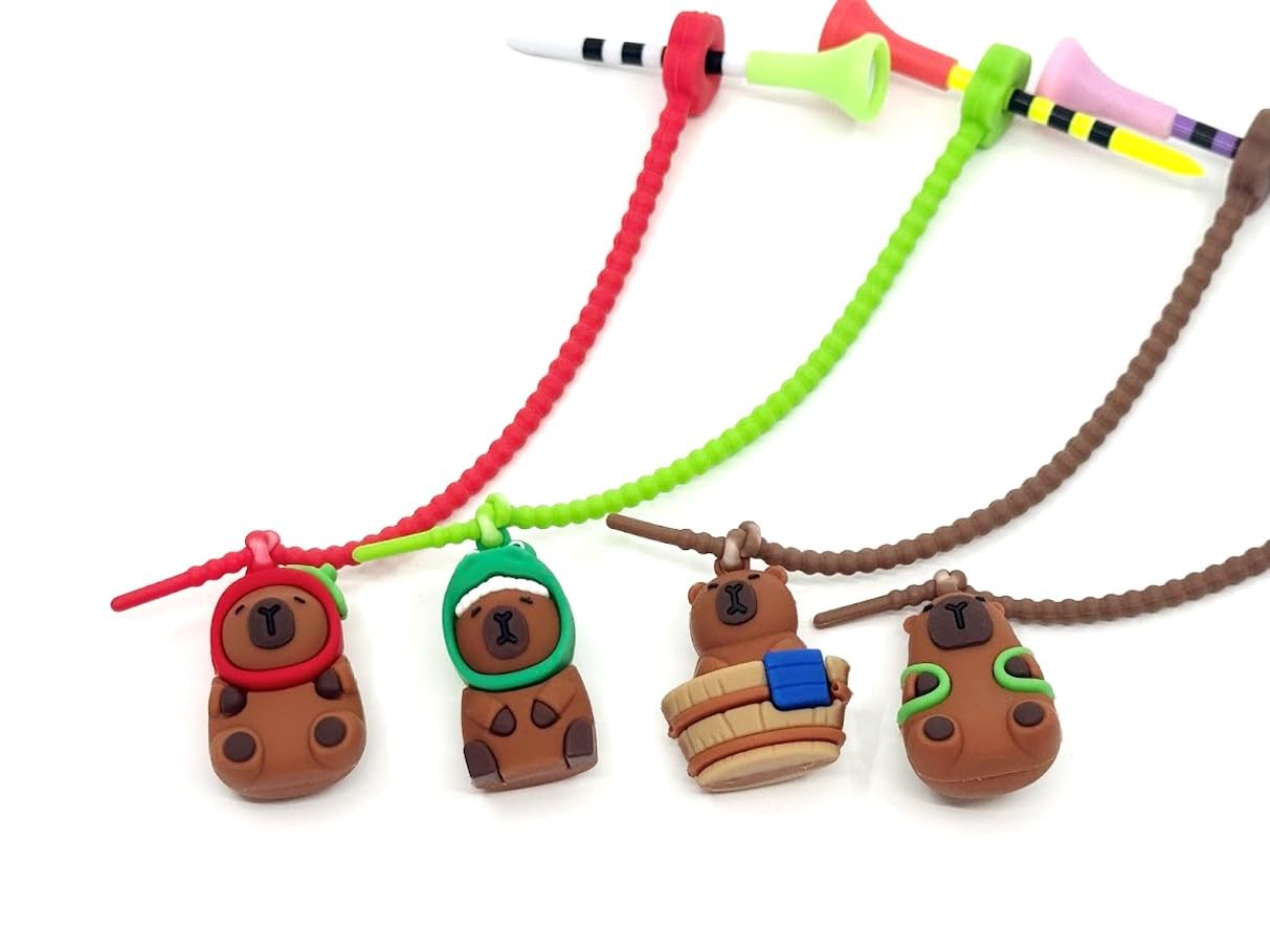 Premium Capybara Golf Tees Hanger 4 Pcs Silicone & 3-1/4