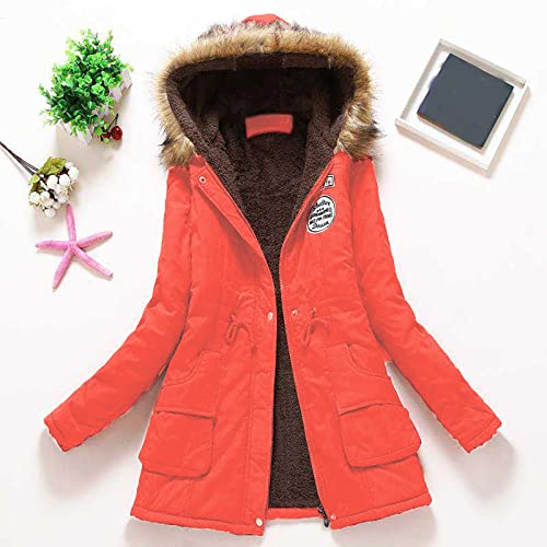 Sequin Jackets For Women Womens Winter Coats Warm Sherpa Lined Parkas Jacket Thickened Windproof Outerwear With Fur Hood Plus Size Puffer Down Rain Coats - Thumbnail 4