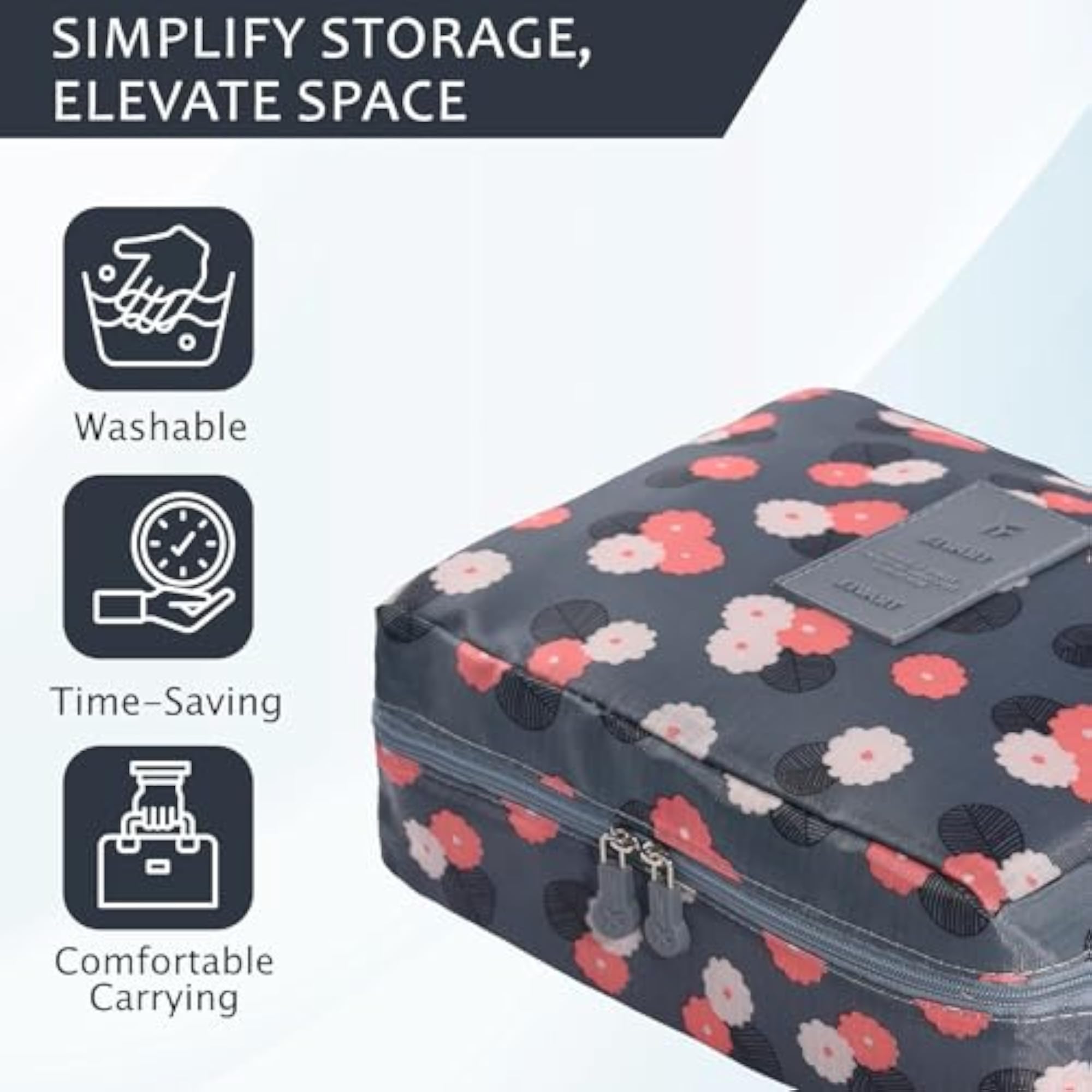 Pack of 5 Multi-Compartment Travel Toiletry Pouches for Men