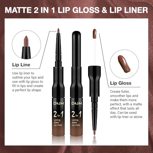 Image of evpct 1Pcs Nude Brown Matte Lip Liner and Liquid Lipstick Stain Makeup Set for women, Brown Long Lasting Smudge Proof Lipstick labiales matte mate larga duracion listip 24 hours originales, 25#