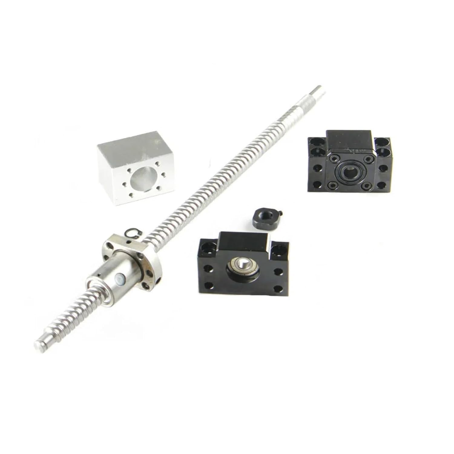 Linear Motion Ball Screw Machine Parts 1Set SFU1204 Ball Screw with End Machine RM1204 Length350mm-1500mm Single Flange BallNut BF/BK10+Ball Nut Housing(350mm)
