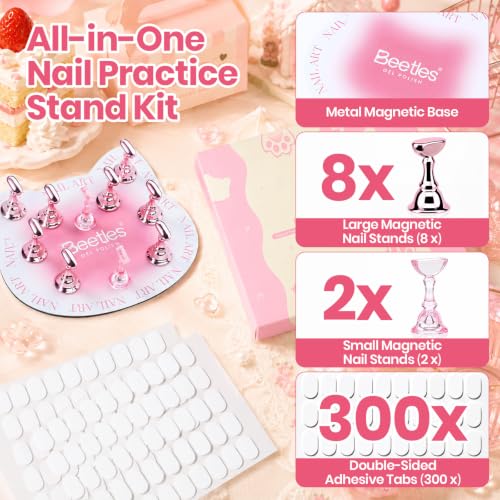 Image of Beetles Nail Stand for Press On, Magnetic Nail Holder for Nail Art Painting