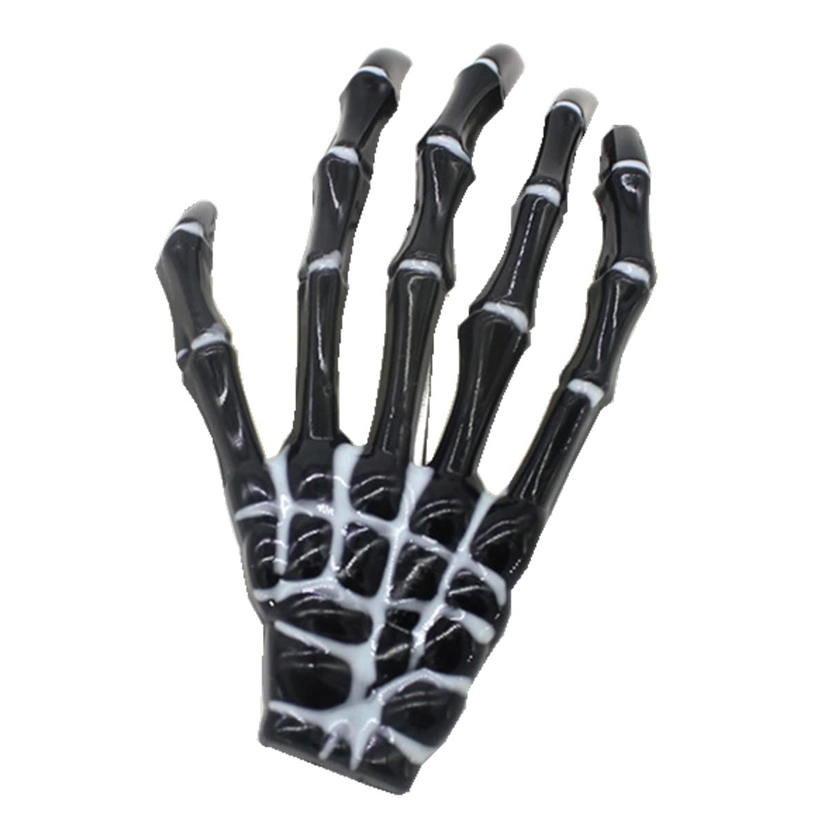 Gruselige Metall-Haarklammer Mit Totenkopf & Geisterhand-Design – Perfekt Für Halloween, Cosplay Oder Gothic-Looks