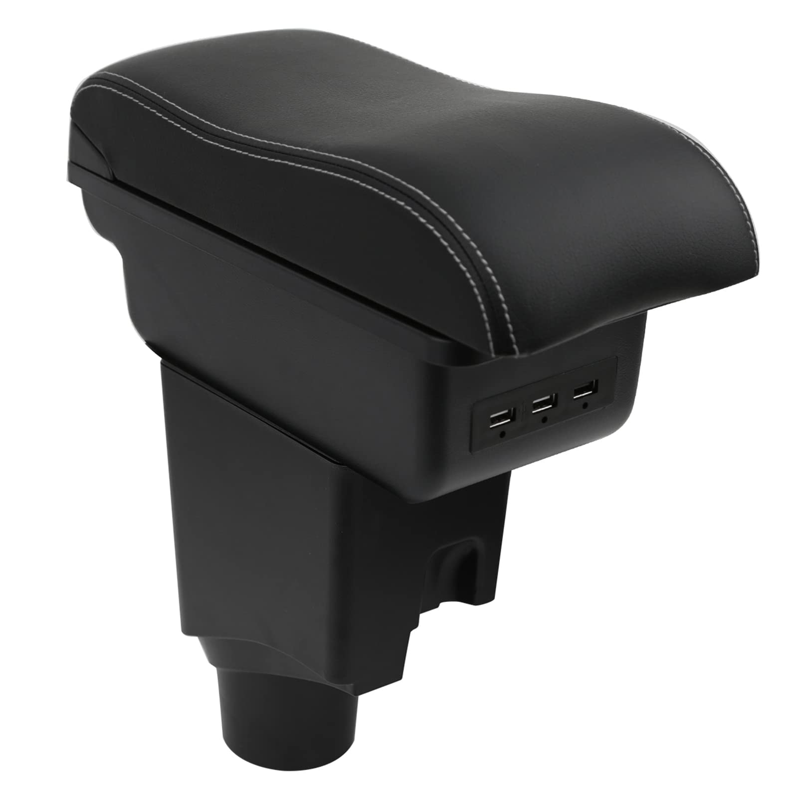 Bracciolo Compatible with Toyota Yaris 2015-2021 Bracciolo Console Centrale Braccioli Poggiabraccio Braccio Vano Portaoggetti Doppio Spazio di Archiviazione Pelle Nera