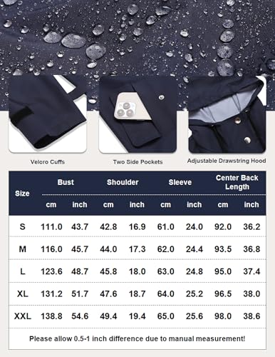 Chubasquero impermeable ligero mujer gabardina larga contra lluvia y viento 6