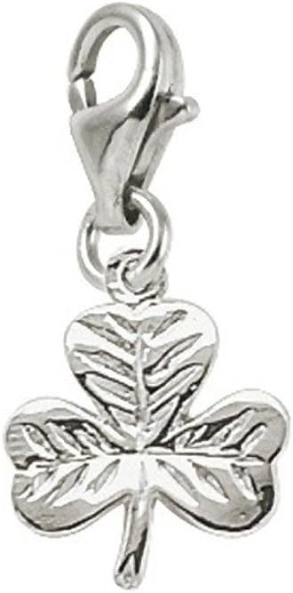 Shamrock Charm With Lobster Claw Clasp, Charms for Bracelets and Necklaces