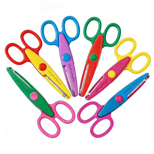 6 Pièces Ciseaux Pour Travaux Manuels Colorés Ciseaux Dentelés Et Sûrs Pour Ciseaux Zigzag Pour Tissu Pour Loisirs Créaifs, Scrapbooking Pour Artisanat Créative