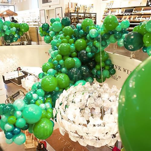 Image of PartyWoo Pearl Light Green Balloons 140pcs Different Sizes of 18 12 10 5 Inch Pastel Neon Green Balloon Arch Kit for Baby Shower Wedding Spring Forest Theme Birthday Party Decorations Green-Z43