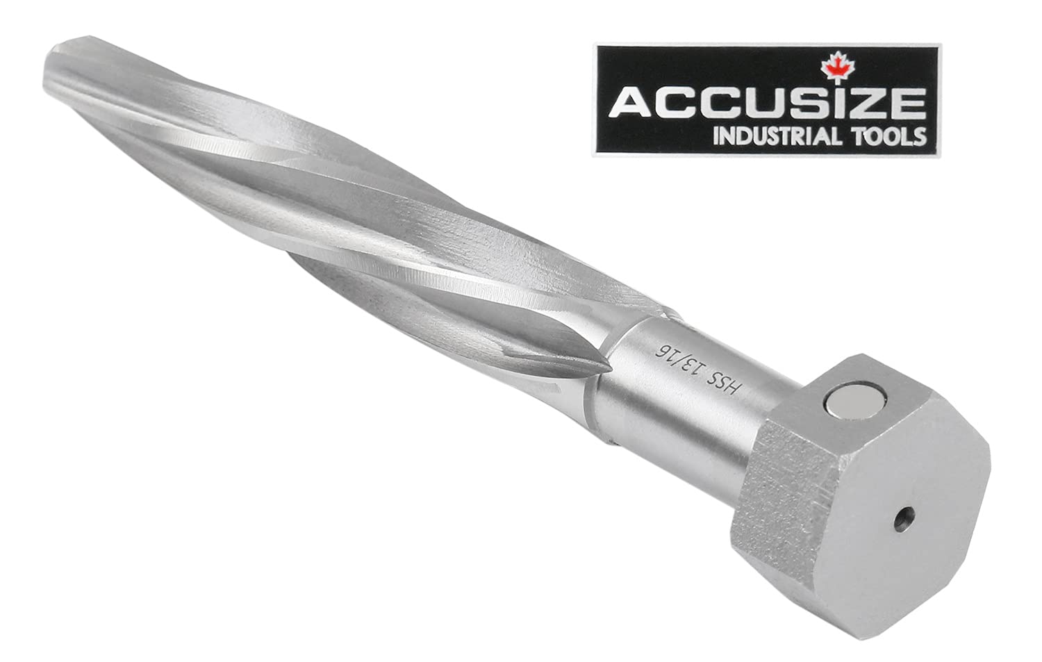 Accusize Strumenti industriali 13/16 "Alesatore a ponte, gambo esagonale magnetico, Hss a spirale Flutes Allineamento Alesatori, Alesatori auto, 1523-8035