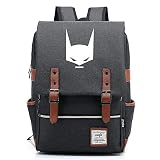 Batman Bruce Wayne Bat Rucksack Herren Schulrucksack, Laptop-Rucksack für Jungen Mädchen Für 14-Zoll-Laptop 16inch Unisex Leichte 17L College-Rucksack Daypack (Dunkelgrau,02)