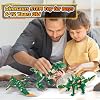 HSANHE 3 in1 Dinosaurs Building Blocks Toys for Kids Age 6-10 Year Old, Educational Building Sets Best Gifts for Boy 6-10 (Green)