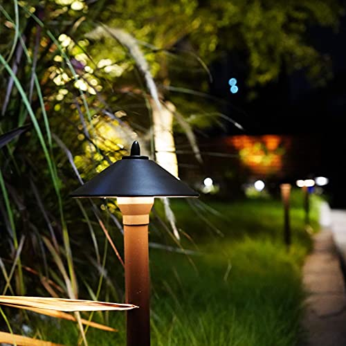 Goodsmann 8 Pack Landscape Lighting Low Voltage Path Lights 10W Halogen 25 Lumens With 1 Pack Ow Voltage Spotlight 20 Watts Halogen Landscape Lights With Metal Stake And Connector 176 Lumens #TOP4