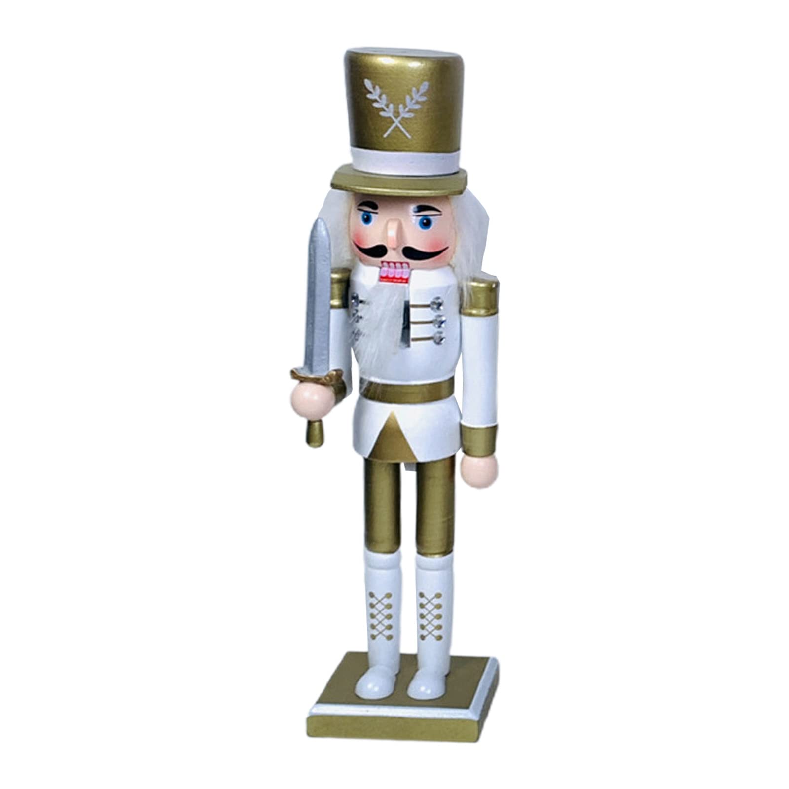 Elnwnnkc Merry Christmas Decorations Figurine Wooden Soldier King Puppet Ornament for Indoor Winter Table Centerpiece Wooden Soldier