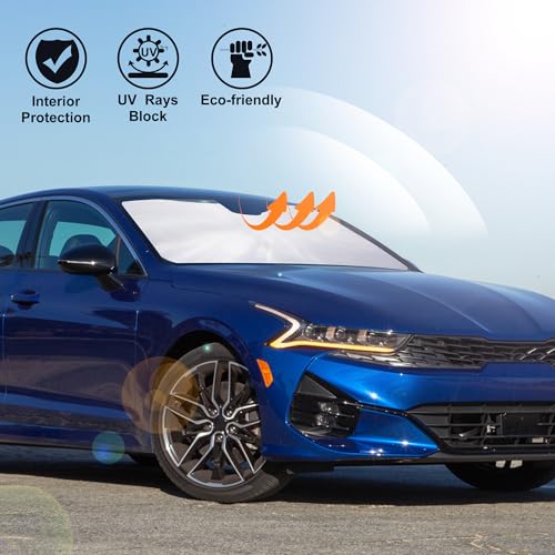 Image of Windshield Sun Shade Custom 2021-2024 2025 2026 Kia K5 / 2020-2024 2025 2026 Hyundai Sonata Accessories Front Sunshade Shield Blocker Sun Visor Heat Protection
