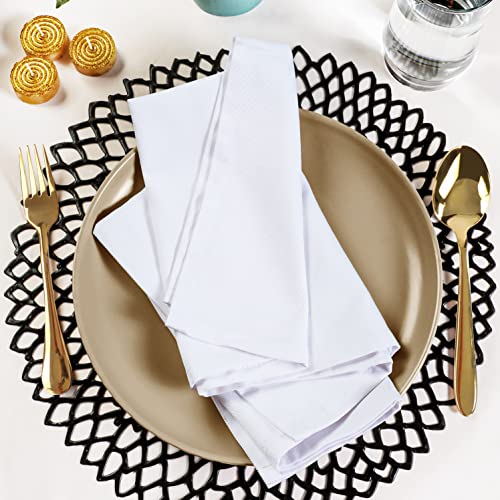 Utopia Kitchen Stoffservietten [12er Pack, Weiß] 50x50 cm Waschbare Tischservietten für Hotel, Mittagessen, Restaurant, Hochzeiten, Veranstaltungen und Partys