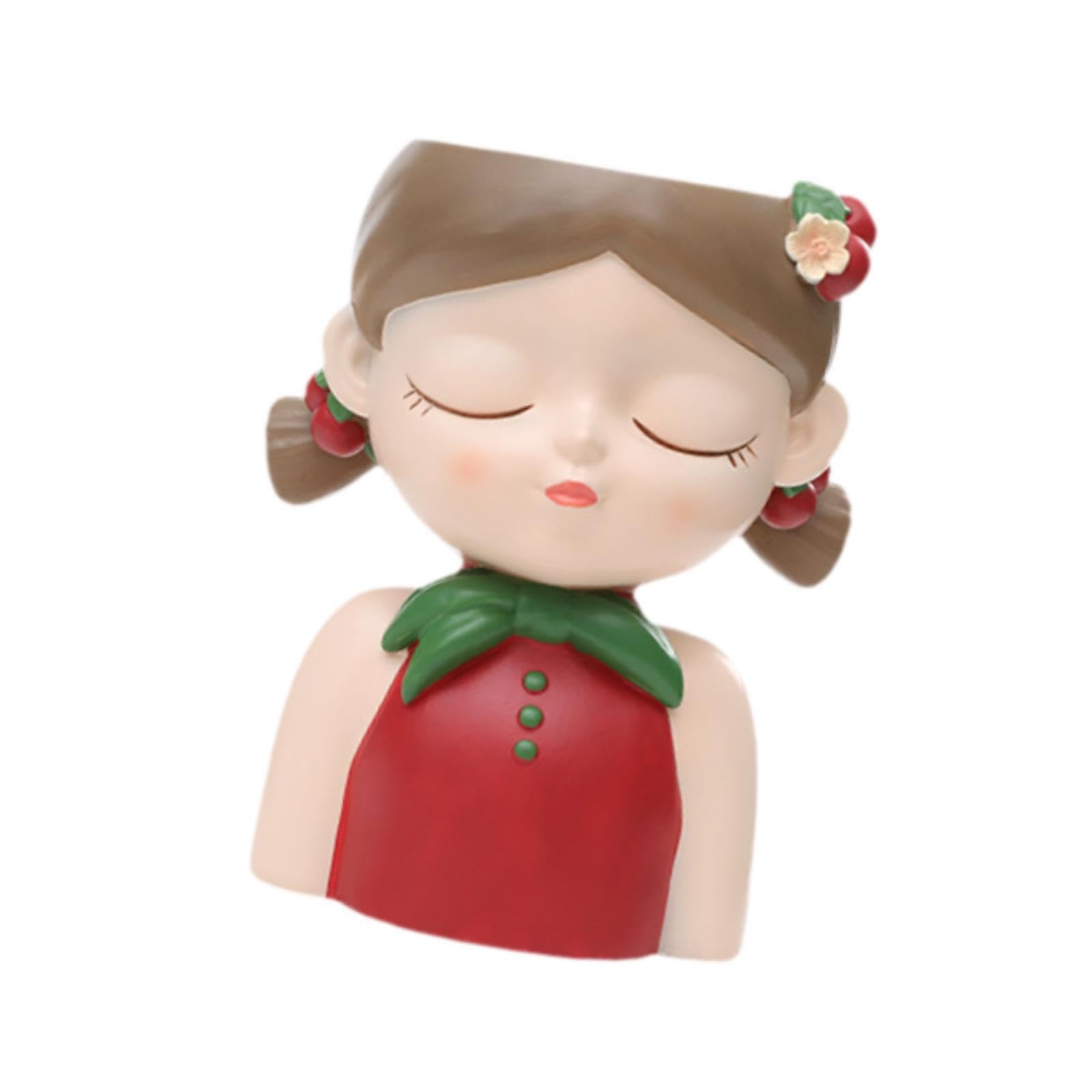 mophrati for Creative Girl Statue Head Planter Resin Flower Pot Decor For