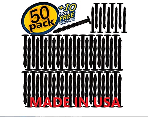 Windowpro 8541878609 Window Shutters Panel Peg Lok Pin Pegs Screws Spikes Anchor3 Inch 60 Pack Fasteners (Black) Windowpro Exterior Vinyl Shutter Hardware Made In Usa thumb #1
