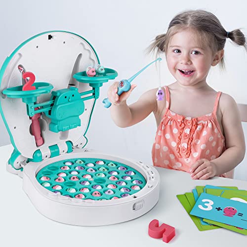 Iplay, Ilearn Toddler Magnetic Fishing Games, Kids Electronic Fish Catch Toy W/ Rod Board, Preschool Activity Learning Balance Counting Number, Christmas Birthday Gifts For 3 4 5 6 8 Year Old Boy Girl #TOP3