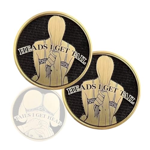 2PCS Heads and Tails Coin - Lucky Decision Token - Sexy Woman Coins - Funny Adult Challenge Coin - Prank Gift for Men & Women - Fun Collectible for Coins Collectors